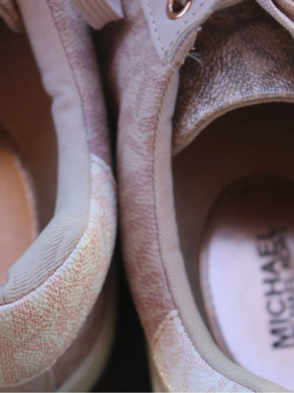 Michael Kors Blush Pink Low-Top Sneakers with Gold MK Accents